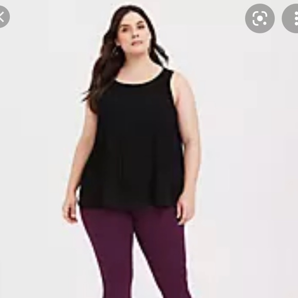 Torrid Black Plus Size 2X Micro Pleat Chiffon Sleeveless Tank - Picture 1 of 6